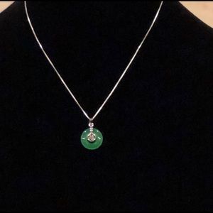Sterling silver 925 jade pendant necklace